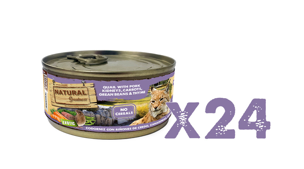 NATURAL GREATNESS Wachtel mit Schweinsnieren, Karotten, Grüne Bohnen und Thymian / Sterilisierte Katzen (Set)