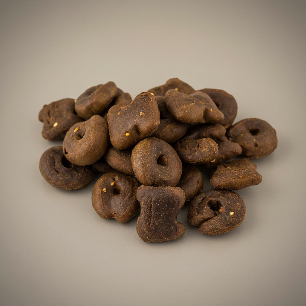 Lupiora NATURAL GREATNESS Hundeleckerlis mit Truthahn, Ingwer und Kurkuma, getreidefrei und im Ofen gebacken.
