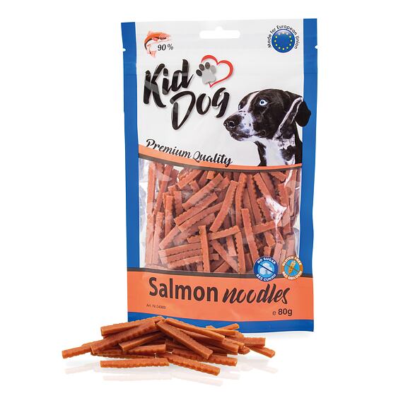 Weiche Lachsstreifen für kleine Hunde und Katzen, 80g