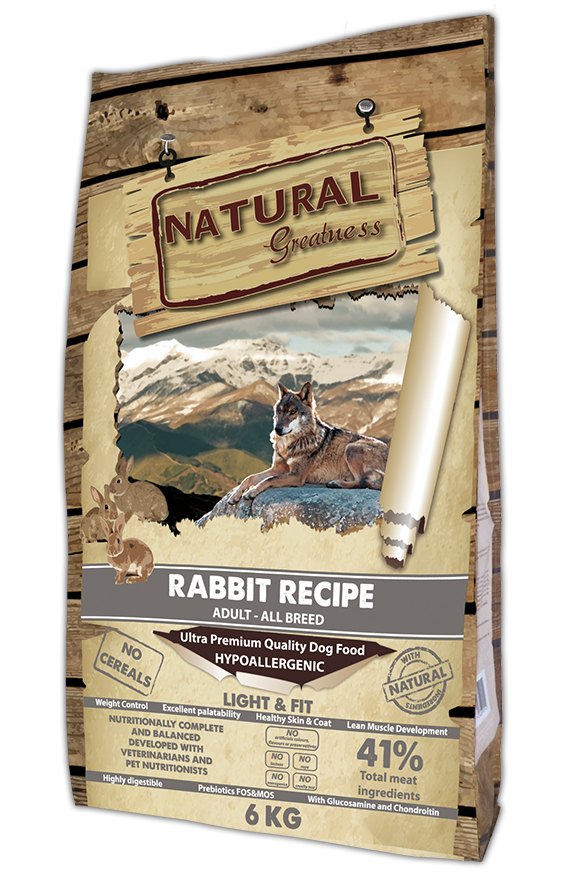 NATURAL GREATNESS Hasen Rezeptur – Leicht & Fit / Ultra Premium - Erwachsene - Alle Rassen