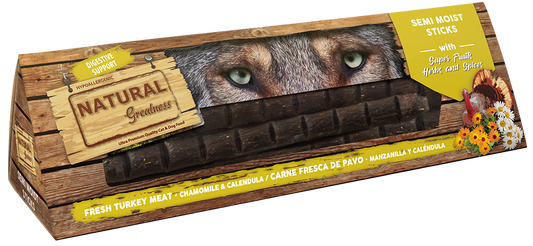 NATURAL GREATNESS Saftiger Snack zur Verdauungsunterstützung 150 g (Truthahn, Kamille und Ringelblume)