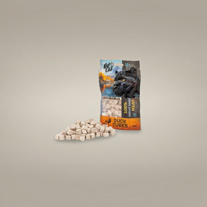 Lupiora KidCAT gefriergetrocknete Entenwürfel für Katzen und Hunde in einer 25g Packung mit natürlichem Entenfleisch