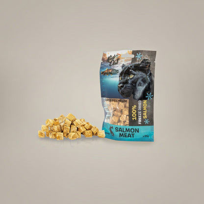 Lupiora KidCAT gefriergetrocknete Lachswürfel als gesunde Belohnung für Katzen in der 25g Verpackung