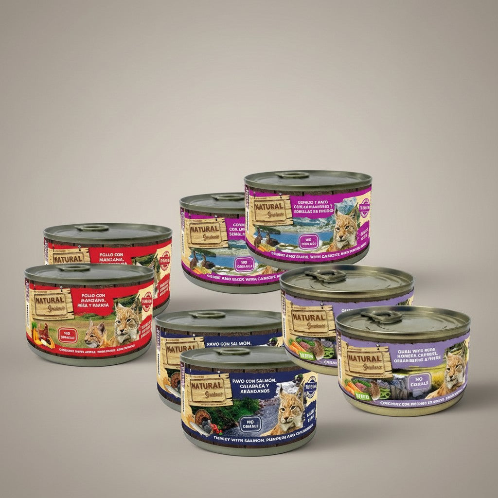 Lupiora Natural Greatness Gourmet Quartett Probierpaket mit vier verschiedenen getreidefreien Nassfutter-Sorten für Katzen