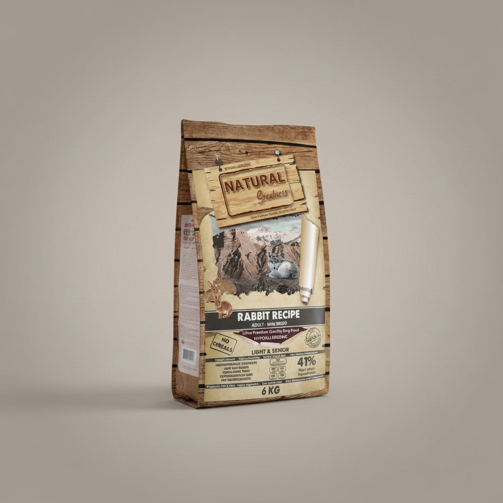 Lupiora Natural Greatness Kaninchen Trockenfutter für Senior & leichte Hunde kleiner Rassen, getreidefrei