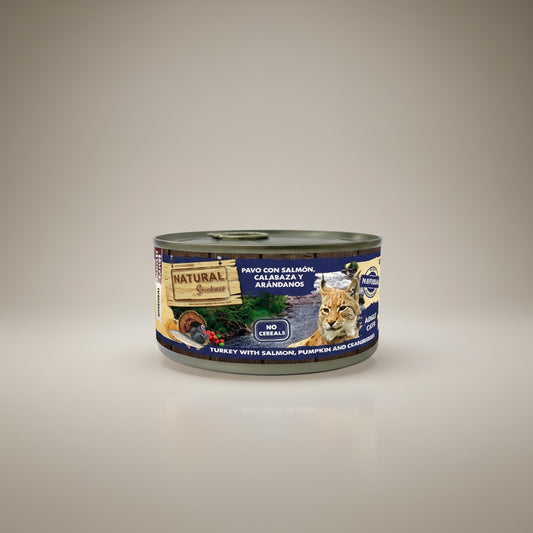Lupiora Natural Greatness Nassfutter für Katzen mit Truthahn, Lachs, Kürbis und Preiselbeeren in der Dose
