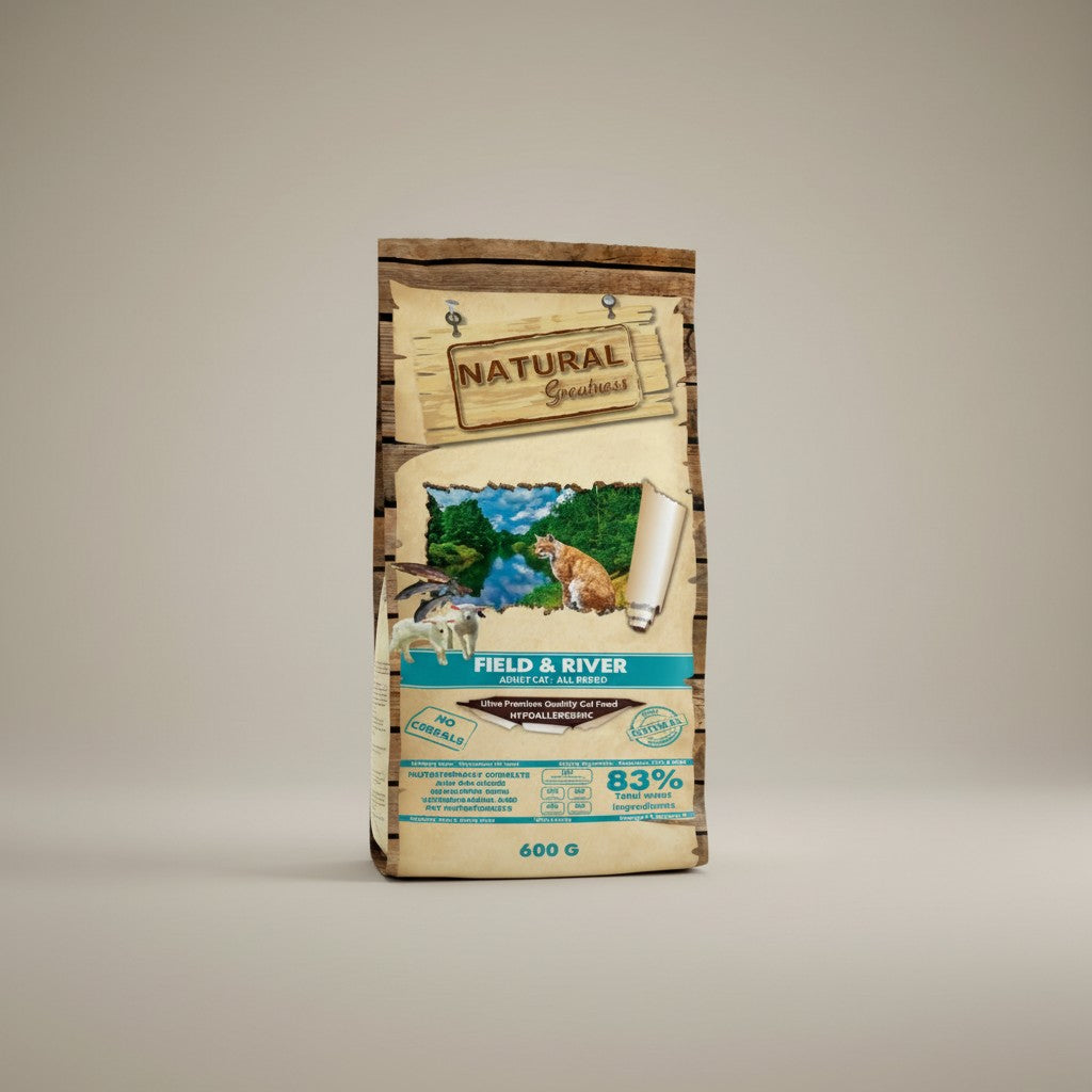 Lupiora NATURAL GREATNESS Field & River hypoallergenes getreidefreies Katzenfutter für erwachsene Katzen