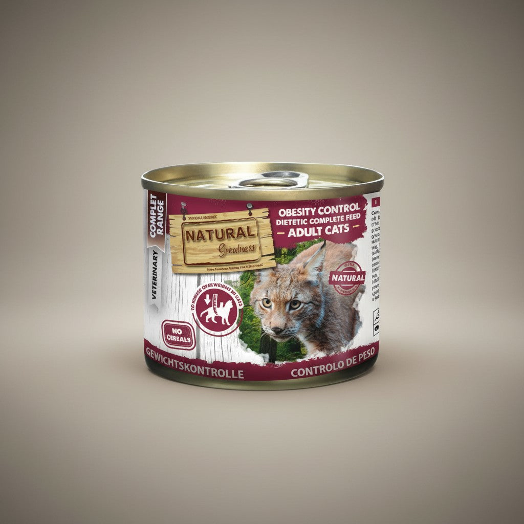 Lupiora Natural Greatness Diät-Nassfutter zur Gewichtskontrolle für Katzen, getreidefrei und hypoallergen.