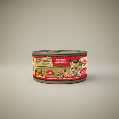 Lupiora Natural Greatness Katzenfutter Dose mit Huhn, Apfel, Ananas und Papaya für Kätzchen und erwachsene Katzen