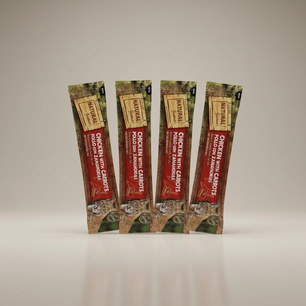 Lupiora Natural Greatness Hähnchen-Karottencreme Snack für Katzen zur Sehkraftunterstützung, getreidefrei, 56g