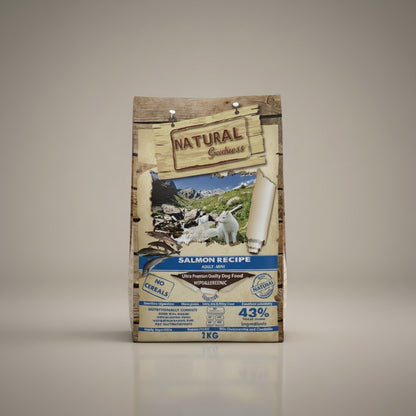 Lupiora Natural Greatness Lachs Trockenfutter für kleine Hunde, getreidefrei und hypoallergen, 2kg Beutel