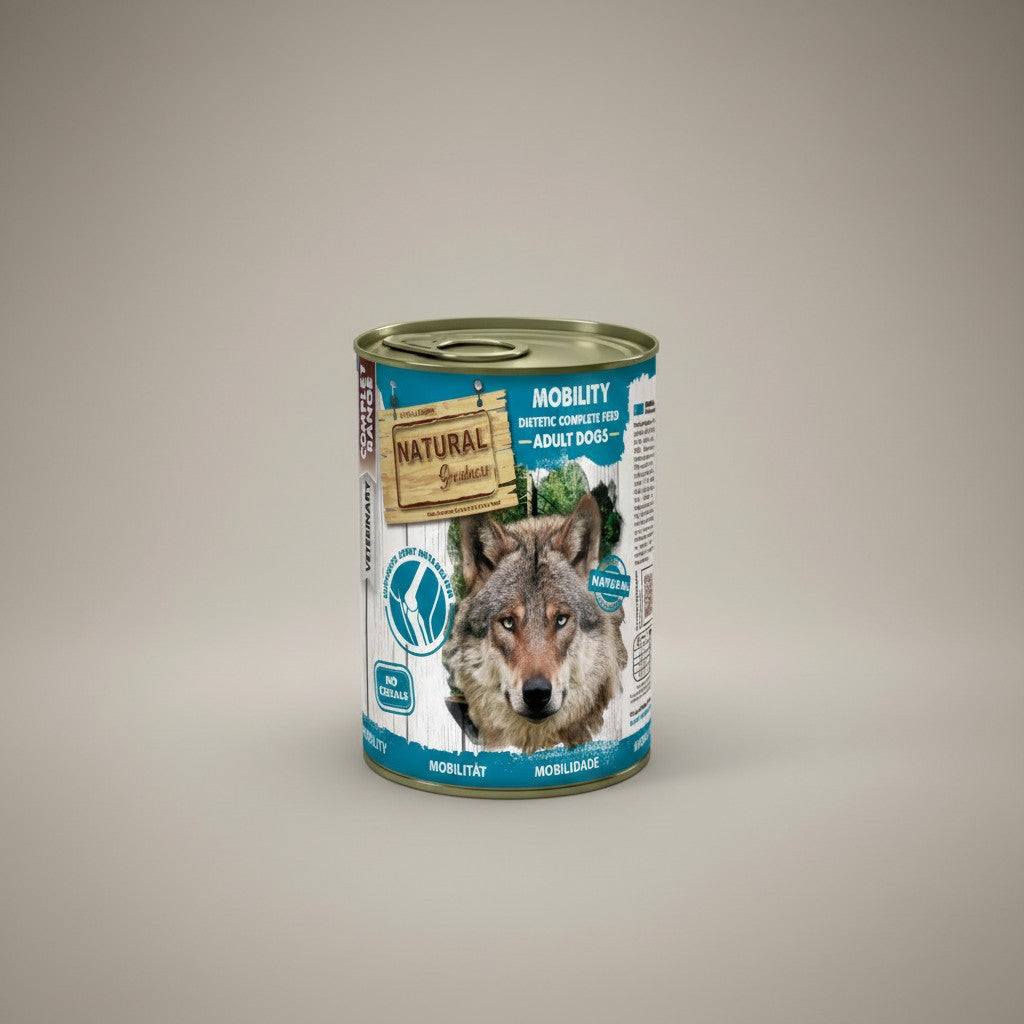 Lupiora Natural Greatness Mobility Nassfutter Dose für Hunde zur Unterstützung bei Gelenkproblemen und Arthrose.