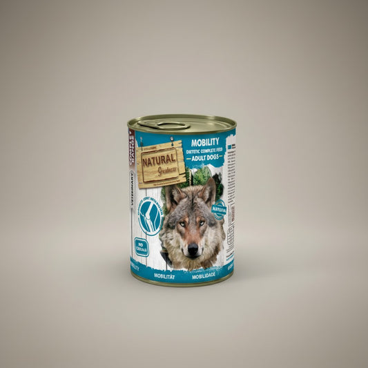 Lupiora Natural Greatness Mobility Nassfutter Dose für Hunde zur Unterstützung bei Gelenkproblemen und Arthrose.