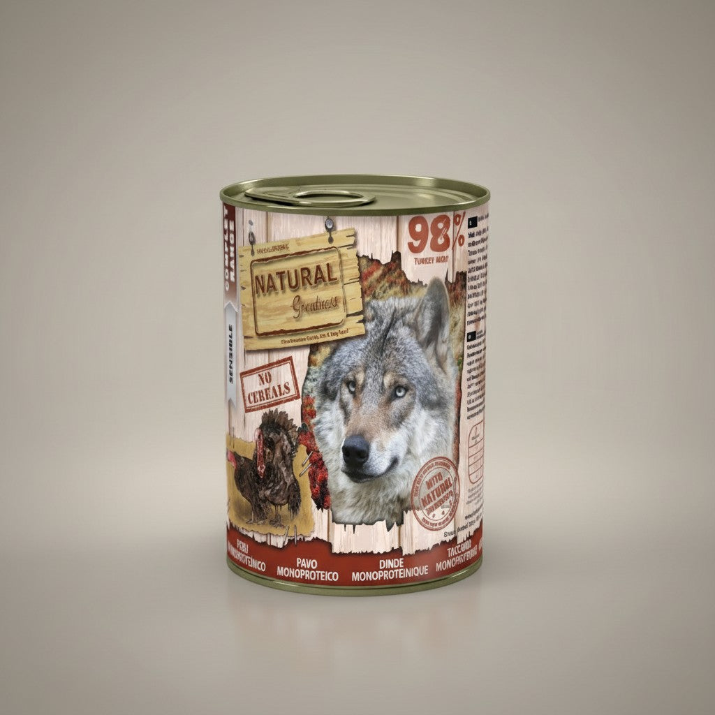 Lupiora Natural Greatness Truthahn Monoprotein Nassfutter Dose für Hunde mit Putenfleisch und ohne Getreide
