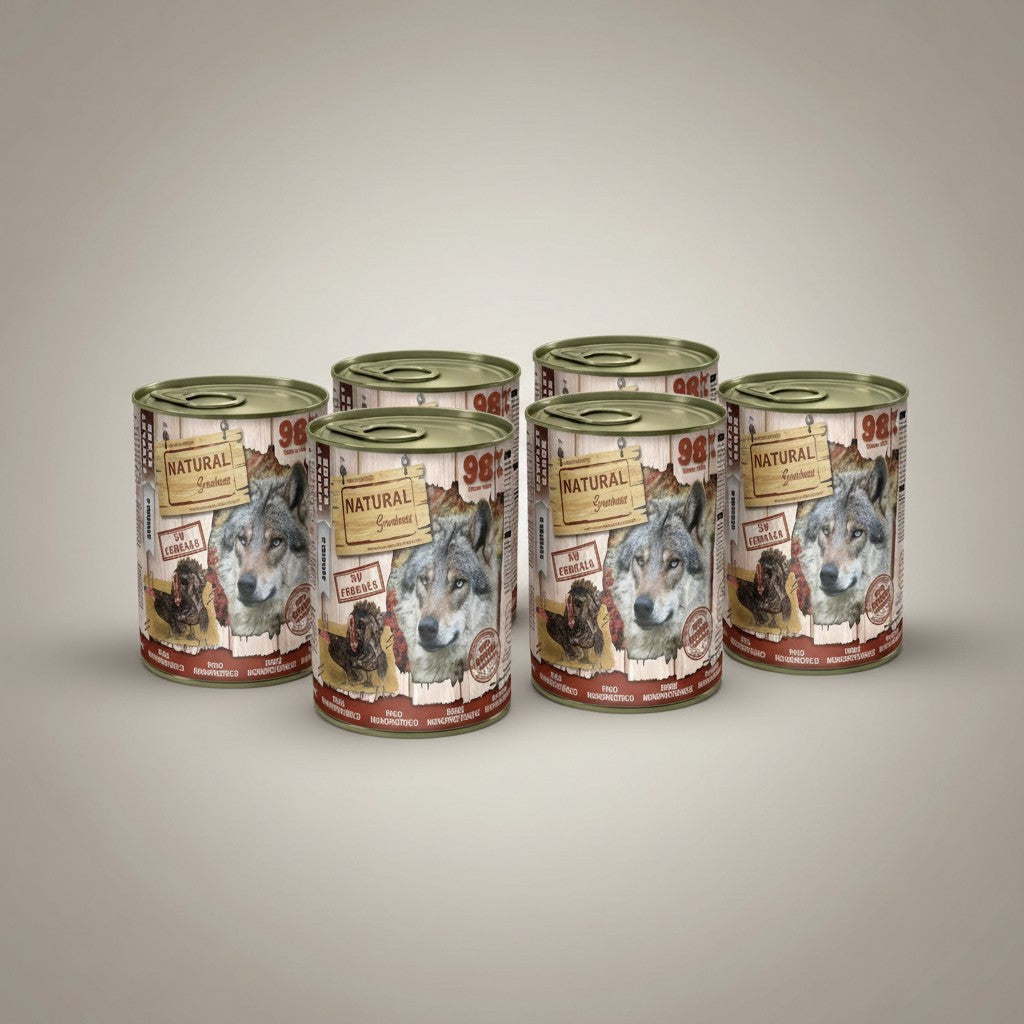 Lupiora Natural Greatness Truthahn Monoprotein Hundefutter Dosen Set für sensible Hunde mit Putenfleisch Mousse