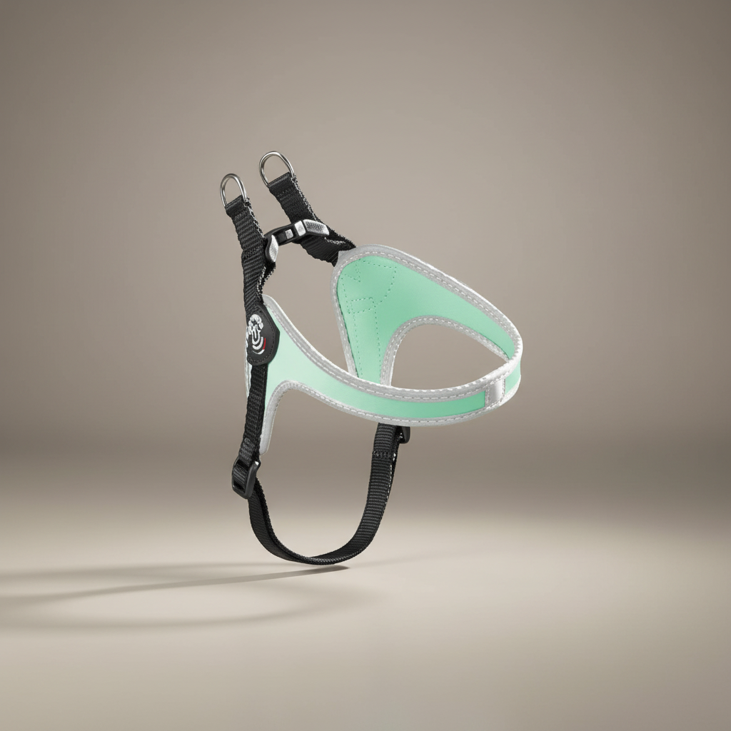 Lupiora TRE PONTI Easy Fit Hundegeschirr in Mintgrün mit reflektierendem Rand für kleine und mittelgroße Hunde